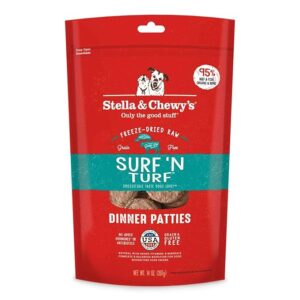 Stella & Chewy's Freeze Dried Dog Food for Adult Dogs, Surf & Turf Dinner
