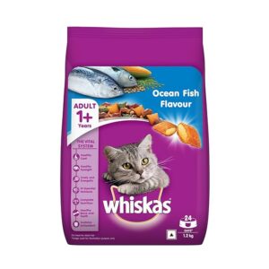 Whiskas Adult (+1 year) Dry Cat Food Food, Ocean Fish Flavour, 1.2kg Pack
